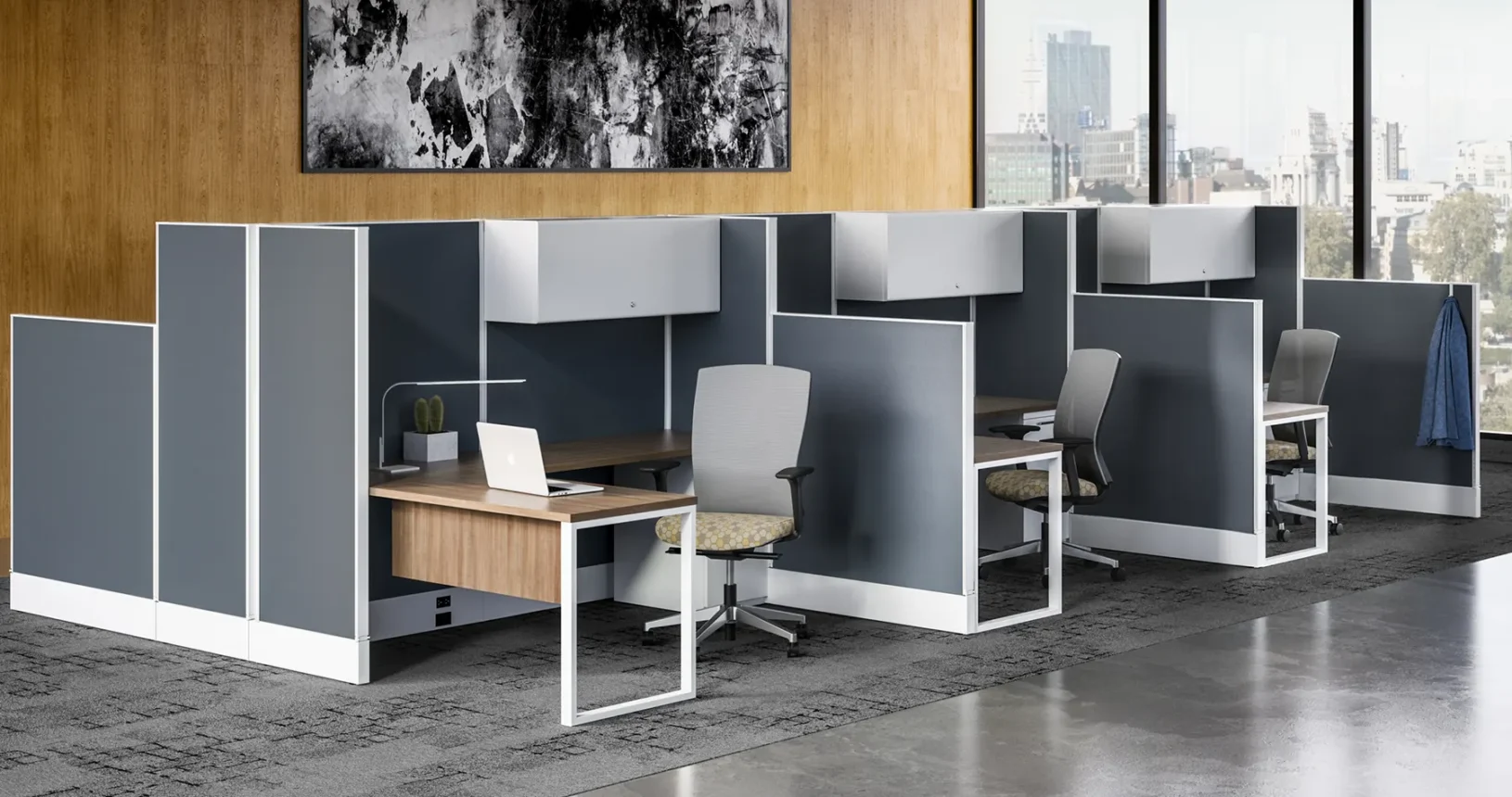 divi open plan workstation with high panels